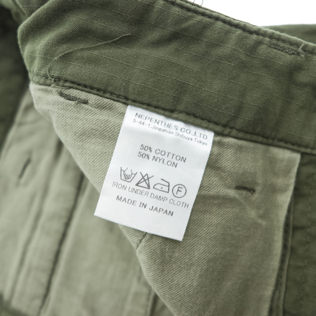 Needles 日本製 リップストップ ファティーグパンツ コンバットパンツ XS カーキ グリーン TALONジップ 裾ジップ