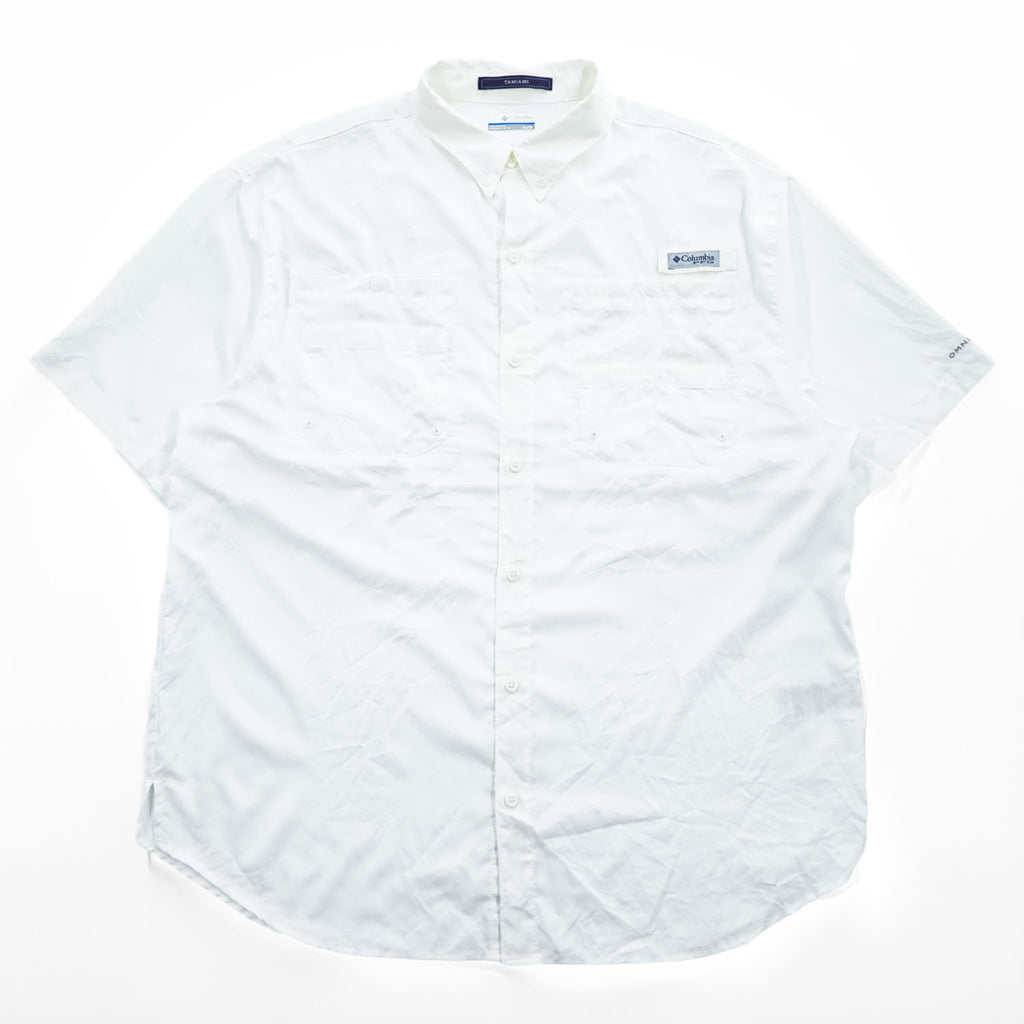 Columbia PFG TAMIAMI 2 半袖 フィッシングシャツ XL ホワイト メッシュ リップストップ OMNI-WICK 吸湿速乾 ボタンダウン FM7266