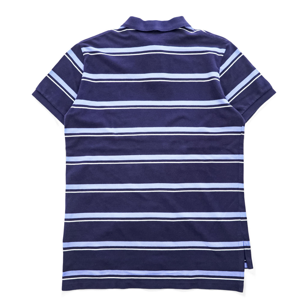 Polo Ralph Lauren 90年代 ヴィンテージ ボーダー ポロシャツ M ネイビー ブルー CUSTOM FIT 鹿の子