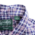 Gitman Bros Vintage USA製 長袖 チェック シャツ M パープル ボタンダウン 胸ポケット