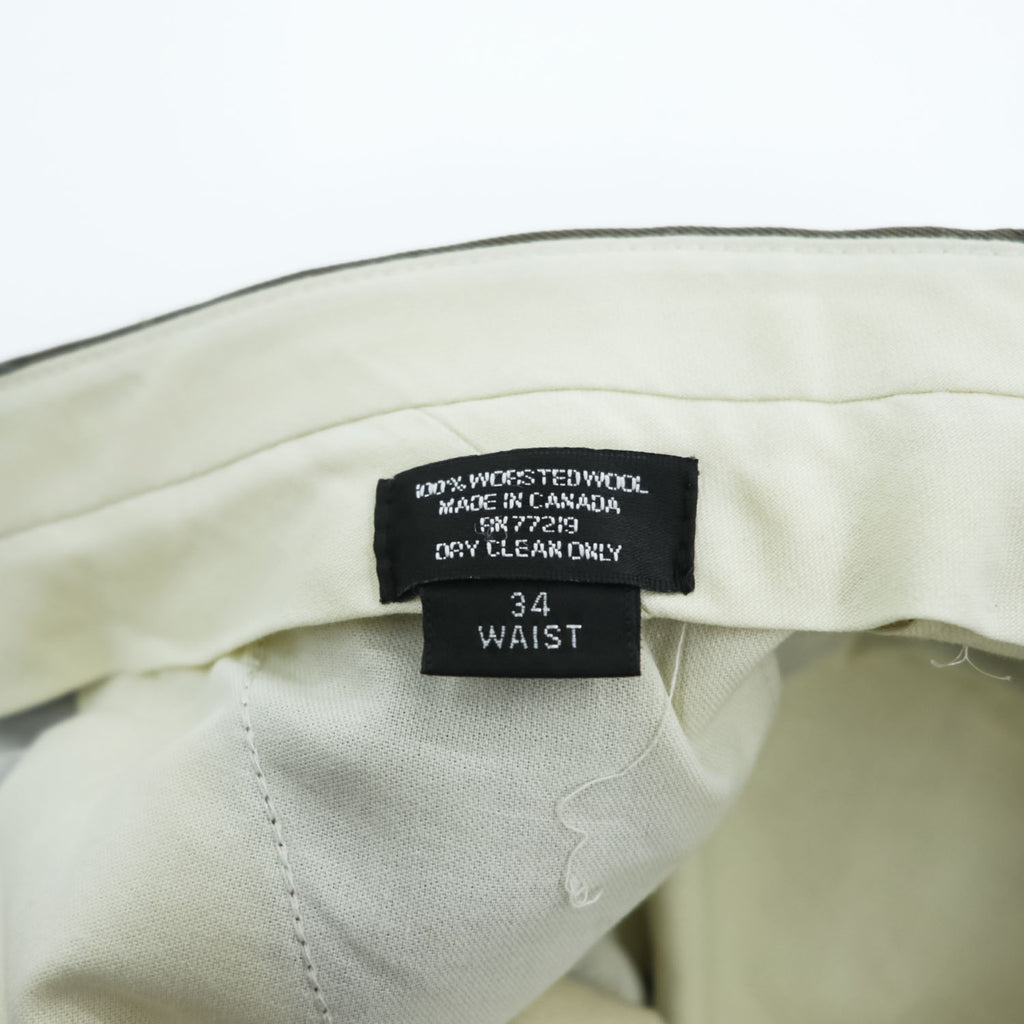 PAUL DIONE 90年代 カナダ製 UNION MADE ヴィンテージ スラックス パンツ L グリーン ギャバジン ワイド タック プリーツ ダブルカフス