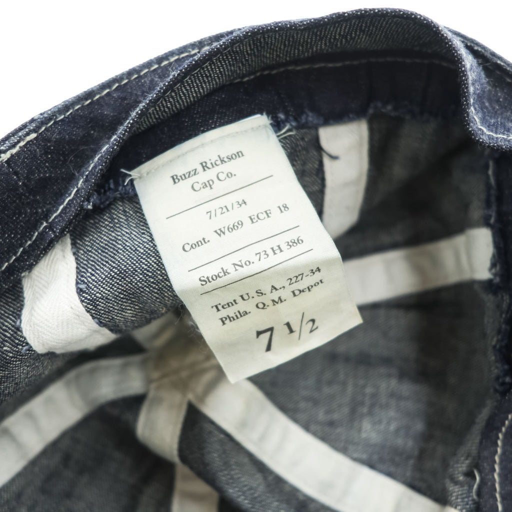 BUZZ RICKSON'S 日本製 メカニック キャップ デニム ARMY DENIM CAP インディゴ ブルー BR02308