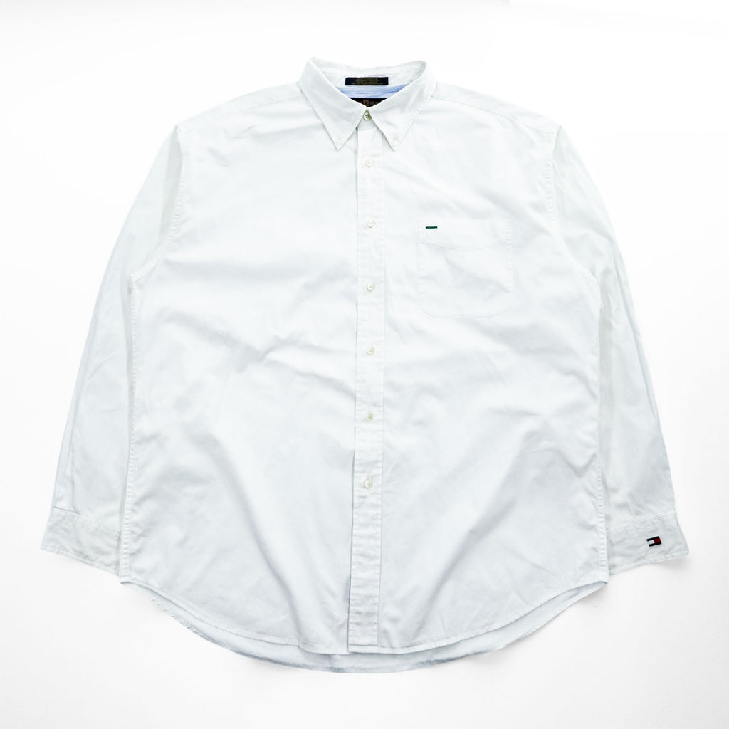 TOMMY HILFIGER 90年代 ヴィンテージ 長袖 オックスフォード シャツ XL ホワイト ボタンダウン