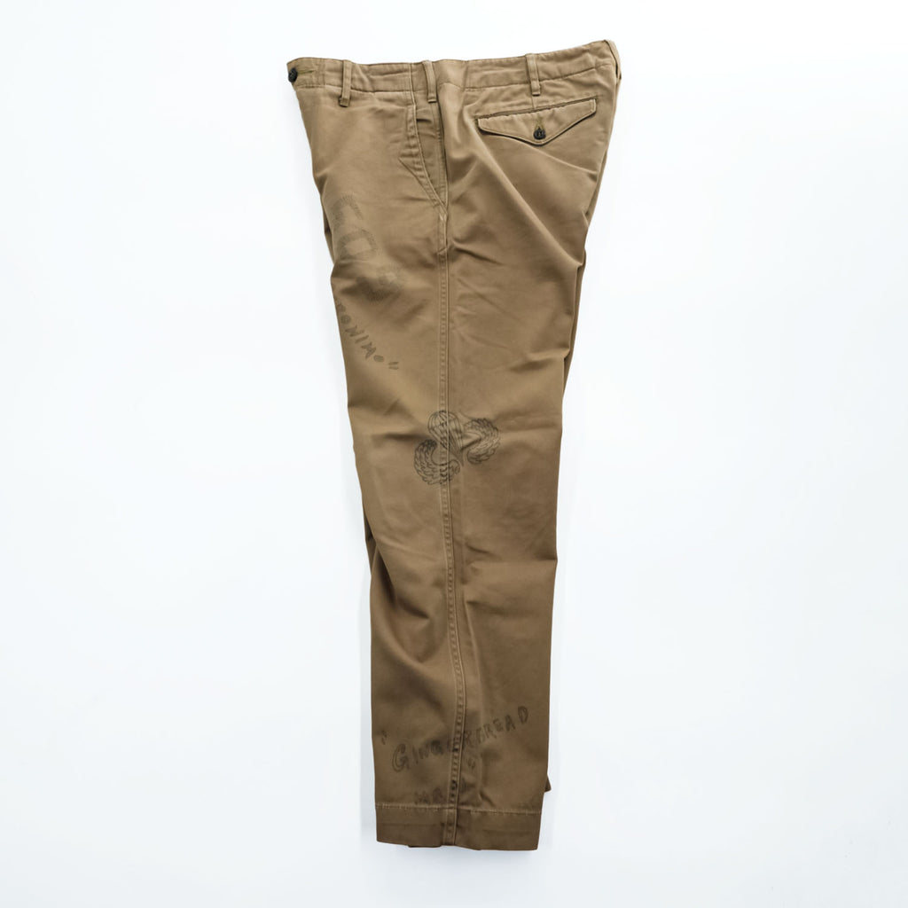 BUZZ RICKSON'S 日本製 チノパンツ M ベージュ ハンドペイント BEAMS 別注 BR41013