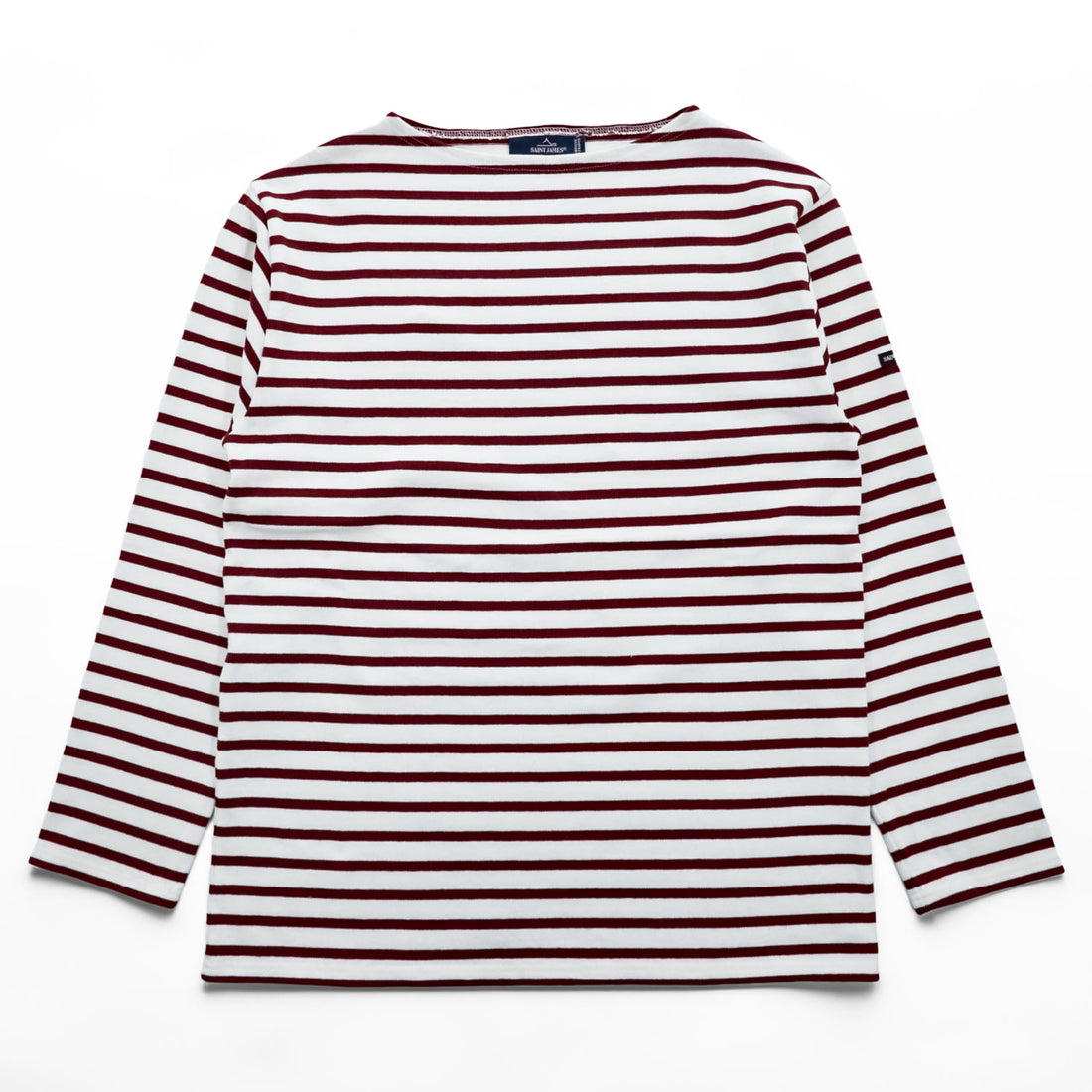 SAINT JAMES フランス製 バスクシャツ 長袖 ロングスリーブ Tシャツ M ホワイト ボルドー ボーダー ボートネック