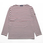 SAINT JAMES フランス製 バスクシャツ 長袖 ロングスリーブ Tシャツ M ホワイト ボルドー ボーダー ボートネック