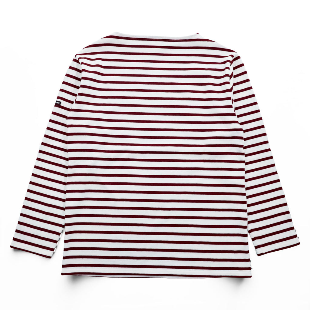 SAINT JAMES フランス製 バスクシャツ 長袖 ロングスリーブ Tシャツ M ホワイト ボルドー ボーダー ボートネック
