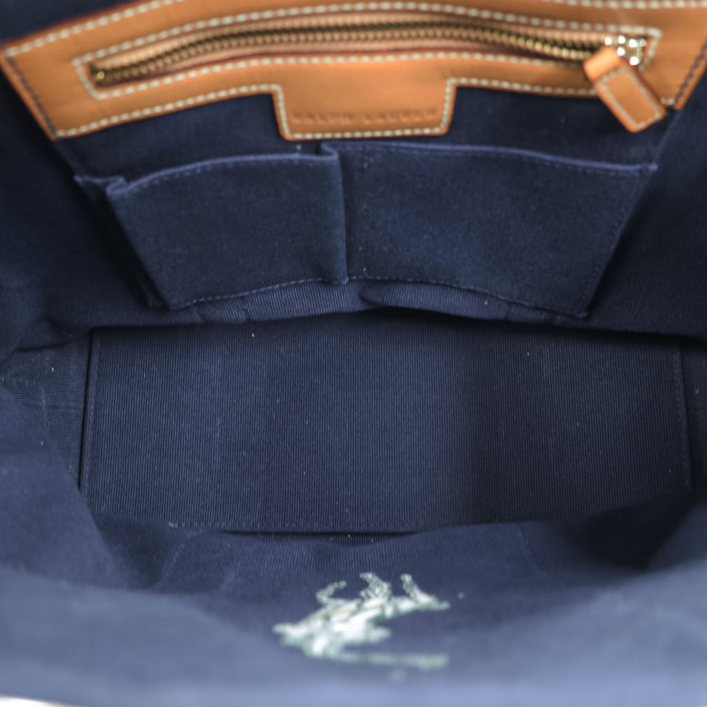 Ralph Lauren ビッグポニー 刺繍 トートバッグ グリーン ネイビー キャンバス