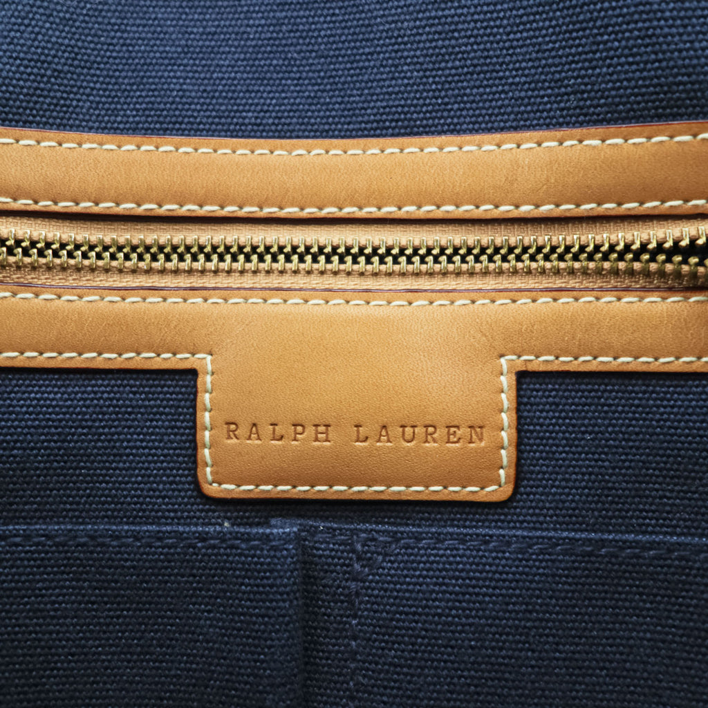 Ralph Lauren ビッグポニー 刺繍 トートバッグ グリーン ネイビー キャンバス