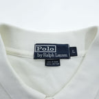 Polo Ralph Lauren 90年代 ヴィンテージ パイル地 ポロシャツ L ホワイト スモールポニー ロゴ 刺繍