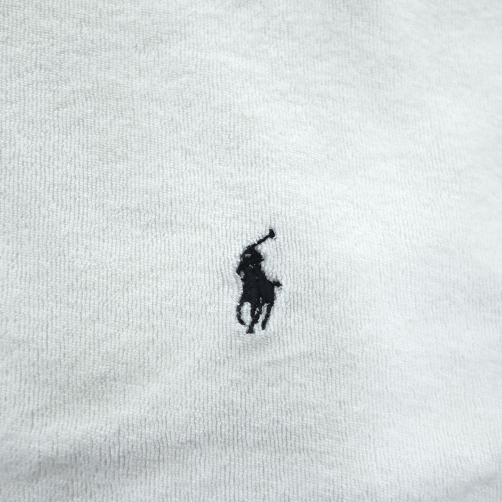 Polo Ralph Lauren 90年代 ヴィンテージ パイル地 ポロシャツ L ホワイト スモールポニー ロゴ 刺繍