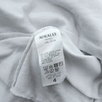 AURALEE 日本製 ハイネックカットソー LUSTER PLAITING HI NECK L/S TEE L ホワイト 24AW A00P03GT
