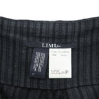 LIMI feu ( YOHJI YAMAMOTO ) 日本製 ラップ サルエル ワイドパンツ S グレー ストライプ LN-P32-105