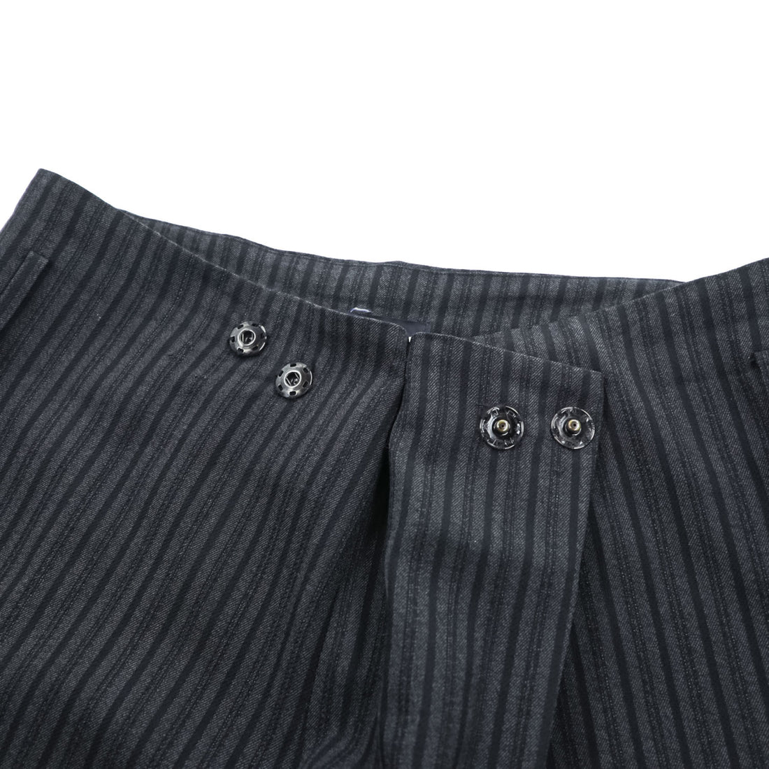 LIMI feu ( YOHJI YAMAMOTO ) 日本製 ラップ サルエル ワイドパンツ S グレー ストライプ LN-P32-105