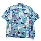 Reyn Spooner 90s Vintage Hawaiian Shirt Short-Sleeve Shirt, Size L, Blue, Patterned, JOE KEALOHA'S