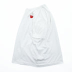 PLAY Comme des Garcons Red Heart Emblem White Cotton T-Shirt Made in Japan Size XL AZ-T108