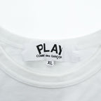 PLAY Comme des Garcons Red Heart Emblem White Cotton T-Shirt Made in Japan Size XL AZ-T108