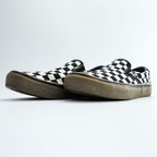VANS チェッカー スリッポン CHECKER SLIP ON スニーカー 26cm ブラック ホワイト フラッグチェック ガムソール キャンバス V98CL