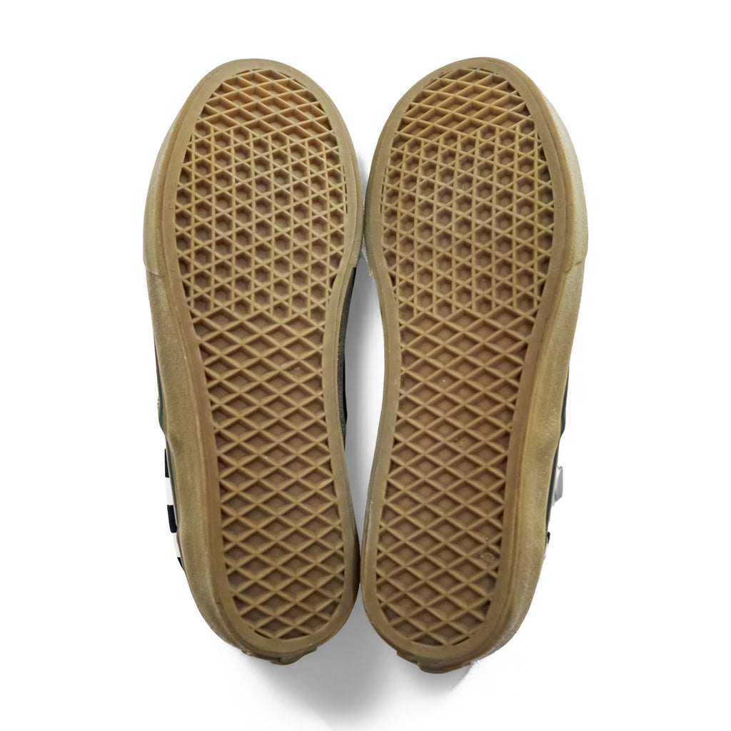 VANS チェッカー スリッポン CHECKER SLIP ON スニーカー 26cm ブラック ホワイト フラッグチェック ガムソール キャンバス V98CL