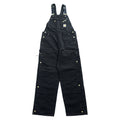 carhartt ダブルニー ダック オーバーオール 36 x 32 ブラック キャンバス BIB OVERALLS サイドジップ スリット R37-BLK 未使用品