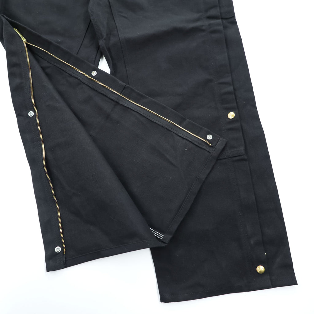 carhartt ダブルニー ダック オーバーオール 36 x 32 ブラック キャンバス BIB OVERALLS サイドジップ スリット R37-BLK 未使用品