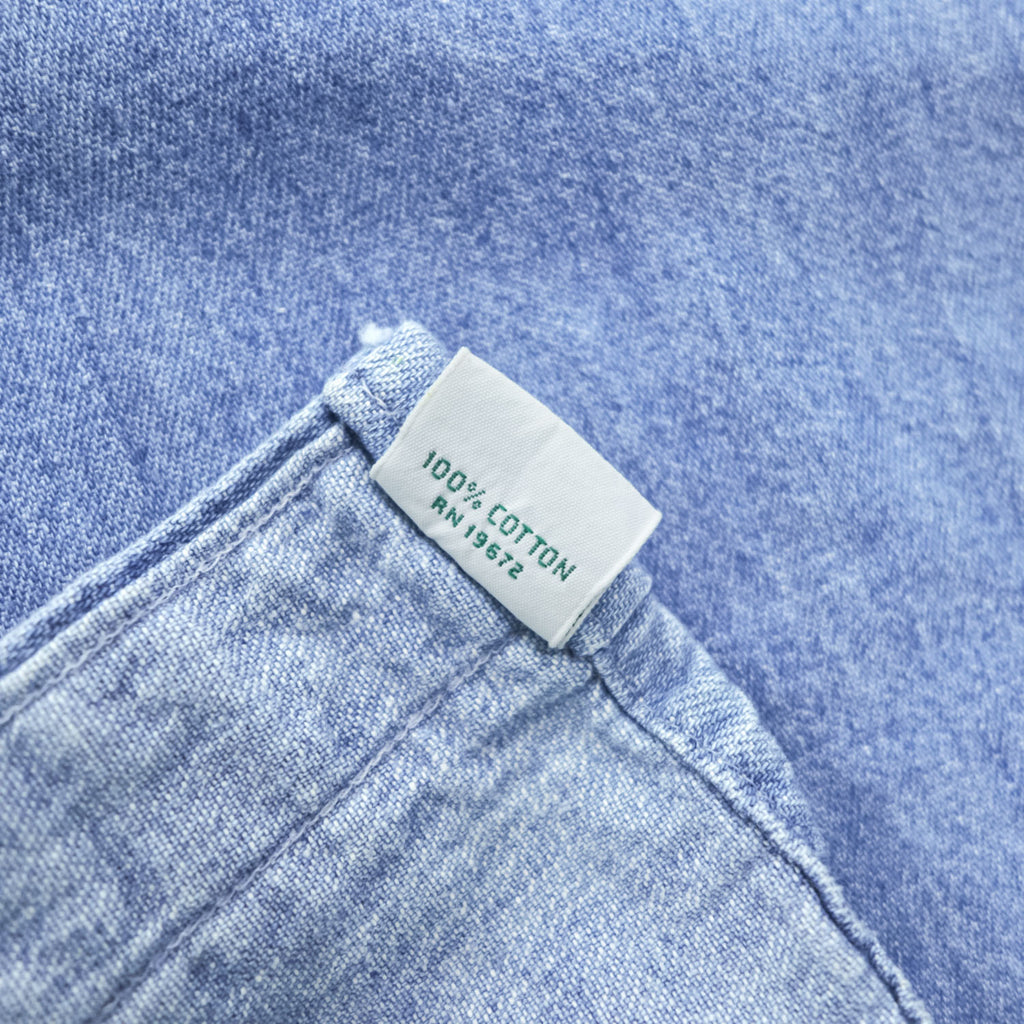 Polo Ralph Lauren 90年代 USA製 ヴィンテージ 長袖 デニム シャツ XL ブルー ボタンダウン エンブレム 刺繍