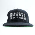 40oz NYC スナップバック ベースボールキャップ ブラック NUMBERS SNAPBACK マルジェラ モチーフ カレンダー 刺繍