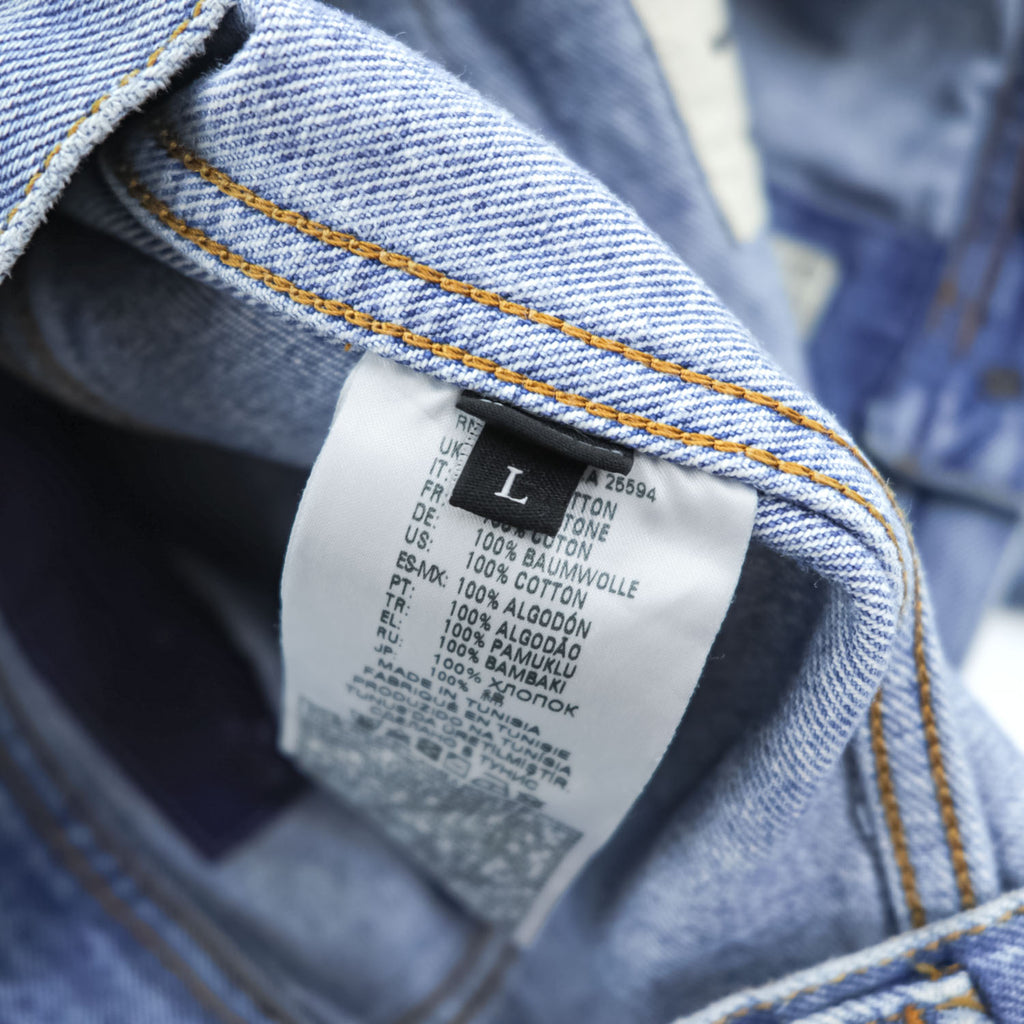 DIESEL デニムジャケット Gジャン L ブルー NHILL-TM ダメージ加工 バンダナ柄 リフレクター 00SSN60077W