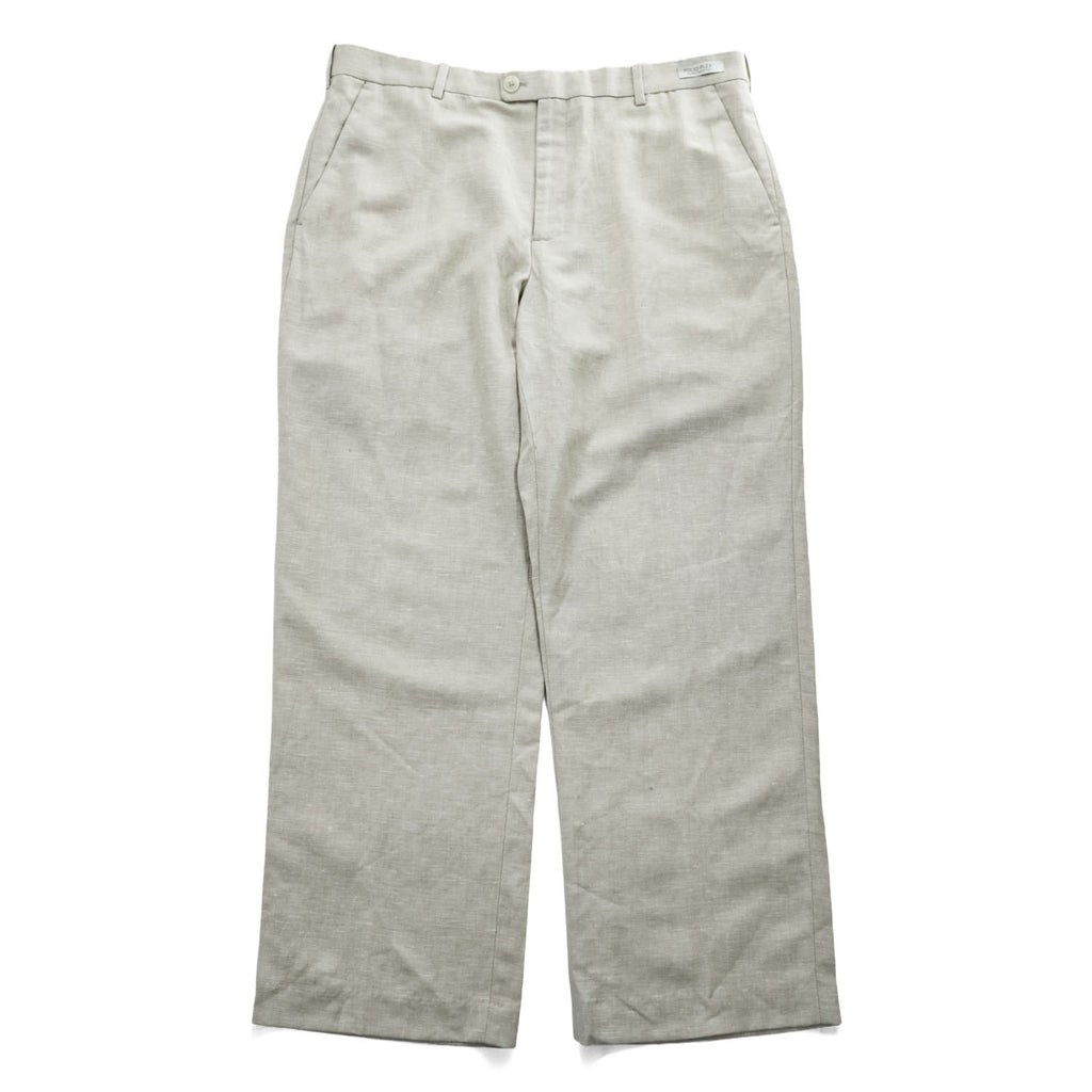 PERRY ELLIS PORTFOLIO リネン スラックス パンツ 36×30 ナチュラル ベージュ FOLIO-FLEX CLASSIC FIT