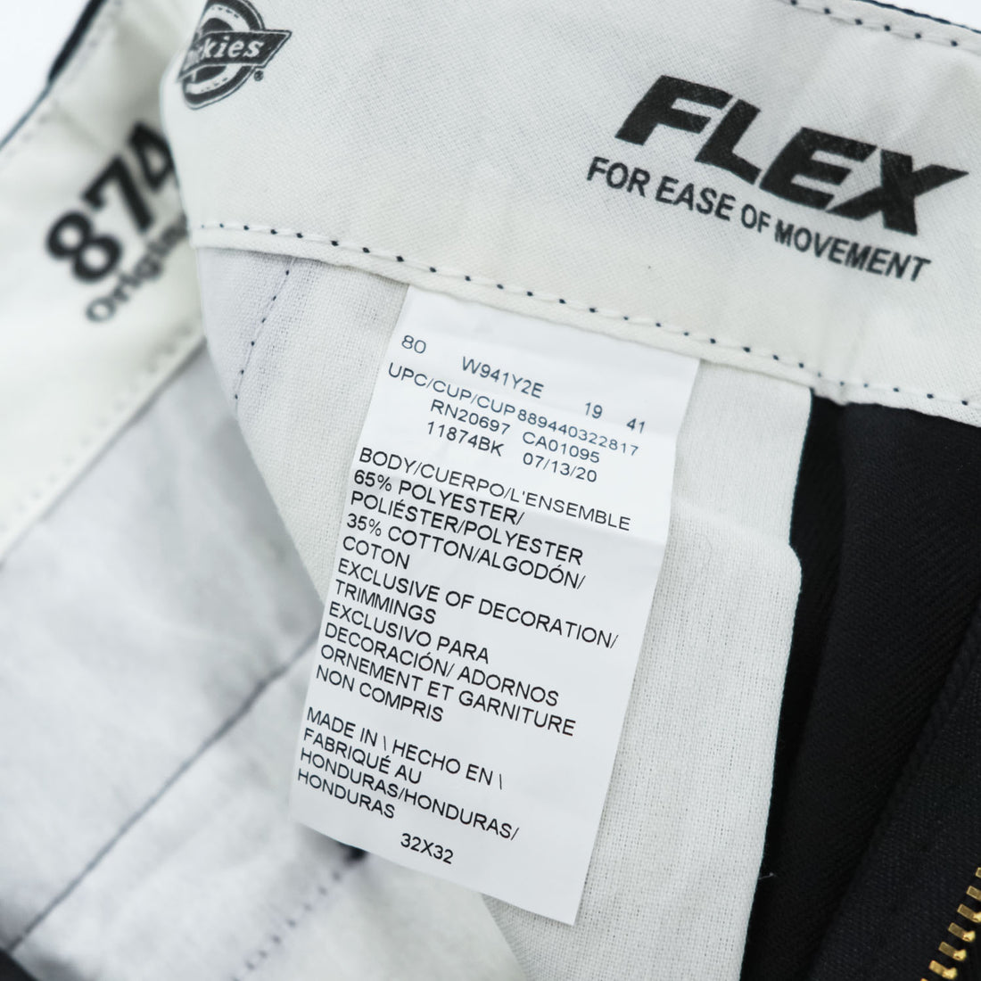 Dickies 874 ORIGINAL FIT FLEX ワークパンツ チノパンツ 32 x 32 ブラック 11874BK 未使用品