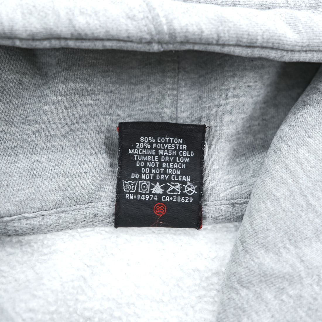 STUSSY 00年代 USA製 ヴィンテージ ジップパーカー L グレー 裏起毛 バックプリント クラウン クロスボーン