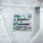 Guayabera by HABAND 90年代 ヴィンテージ キューバシャツ 半袖シャツ XL ホワイト 刺繍 4ポケット グアヤベラ ボックスシルエット