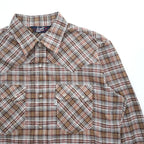 Levi's 80年代 ヴィンテージ 長袖 ウエスタンシャツ L ブラウン チェック スナップボタン 襟芯 白タブ