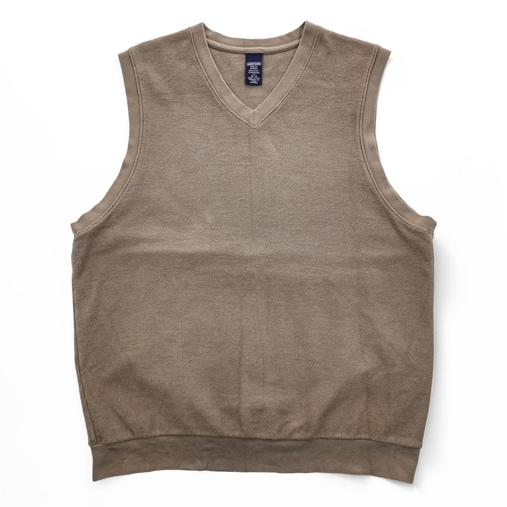 LANDS' END 90年代 ヴィンテージ Vネック コットンニット ベスト M 吊り編み プルオーバー