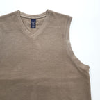 LANDS' END 90年代 ヴィンテージ Vネック コットンニット ベスト M 吊り編み プルオーバー