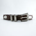 Vintage Western Leather Belt ウエスタンベルト レザー ナローベルト シルバーコンチョ ヴィンテージ