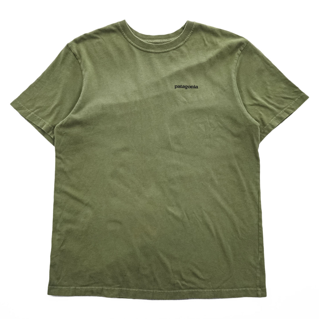 Patagonia USA製 オーガニックコットン Tシャツ M バックプリント フィッツロイ トラウト 38821