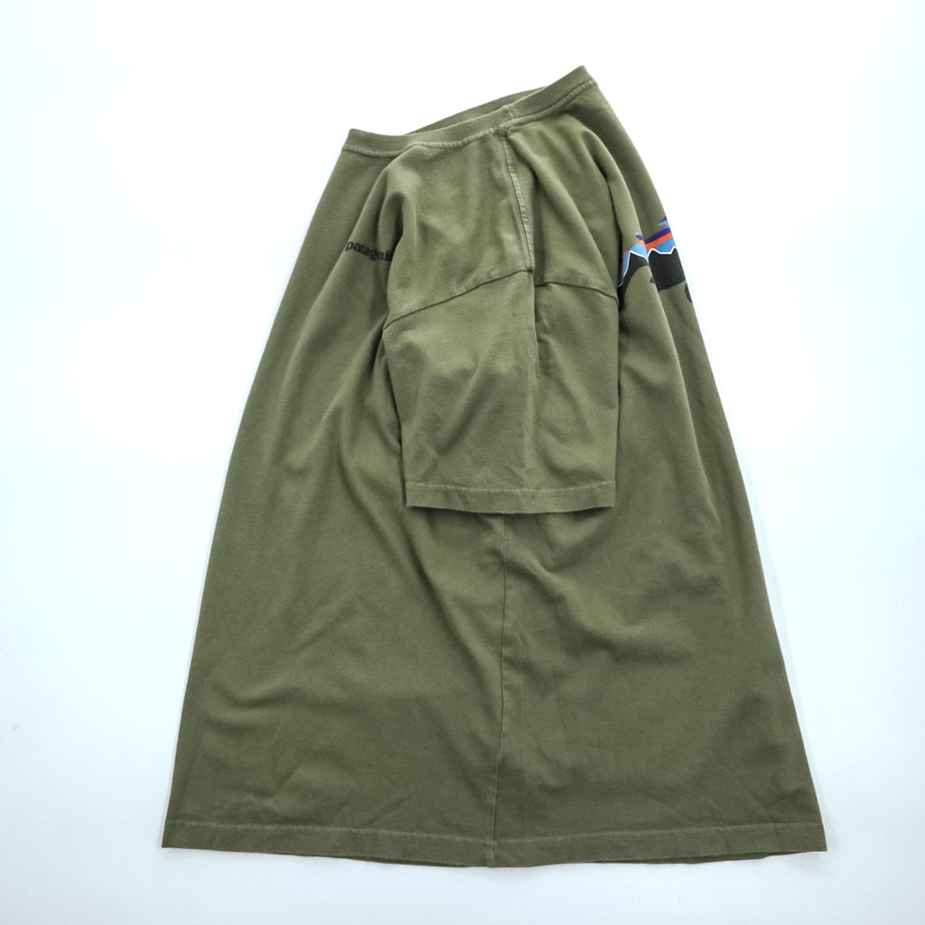 Patagonia USA製 オーガニックコットン Tシャツ M バックプリント フィッツロイ トラウト 38821