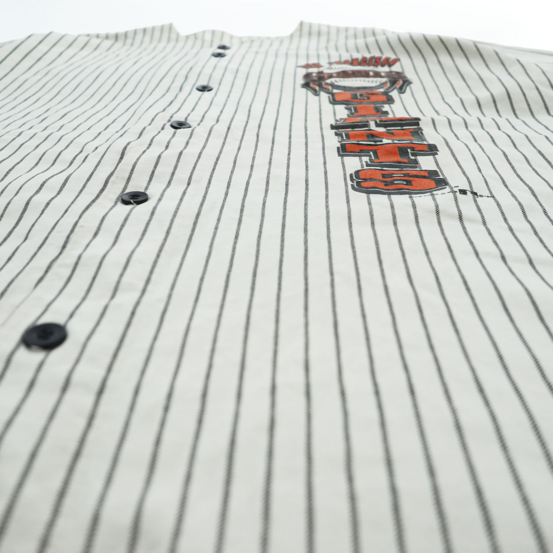 TEAMWORK MLB 90年代 USA製 ヴィンテージ 半袖 ベースボールシャツ XL ホワイト ストライプ シングルステッチ SAN FRANCISCO GIANTS