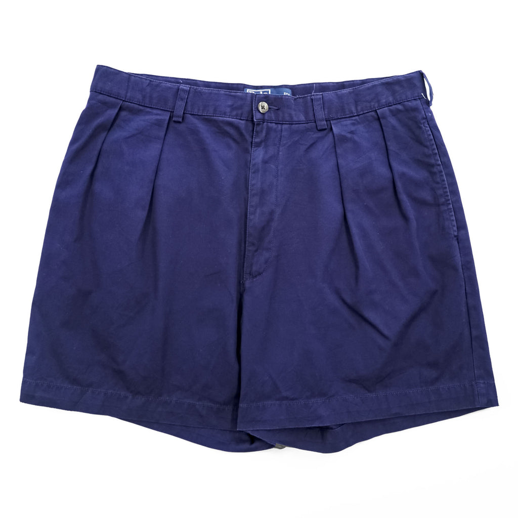 Polo Ralph Lauren 90年代 ヴィンテージ プリーツ ショーツ ANDREW SHORT ショートパンツ L ネイビー 2タック ハーフパンツ