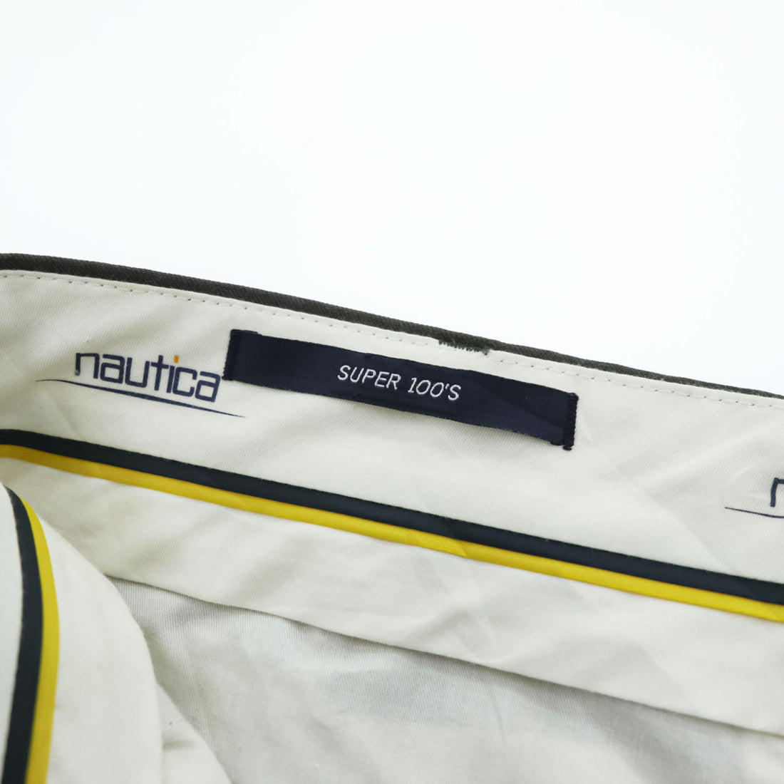 NAUTICA 90年代 ヴィンテージ 2タック スラックス パンツ L プリーツ ダブルカフス SUPER 100's