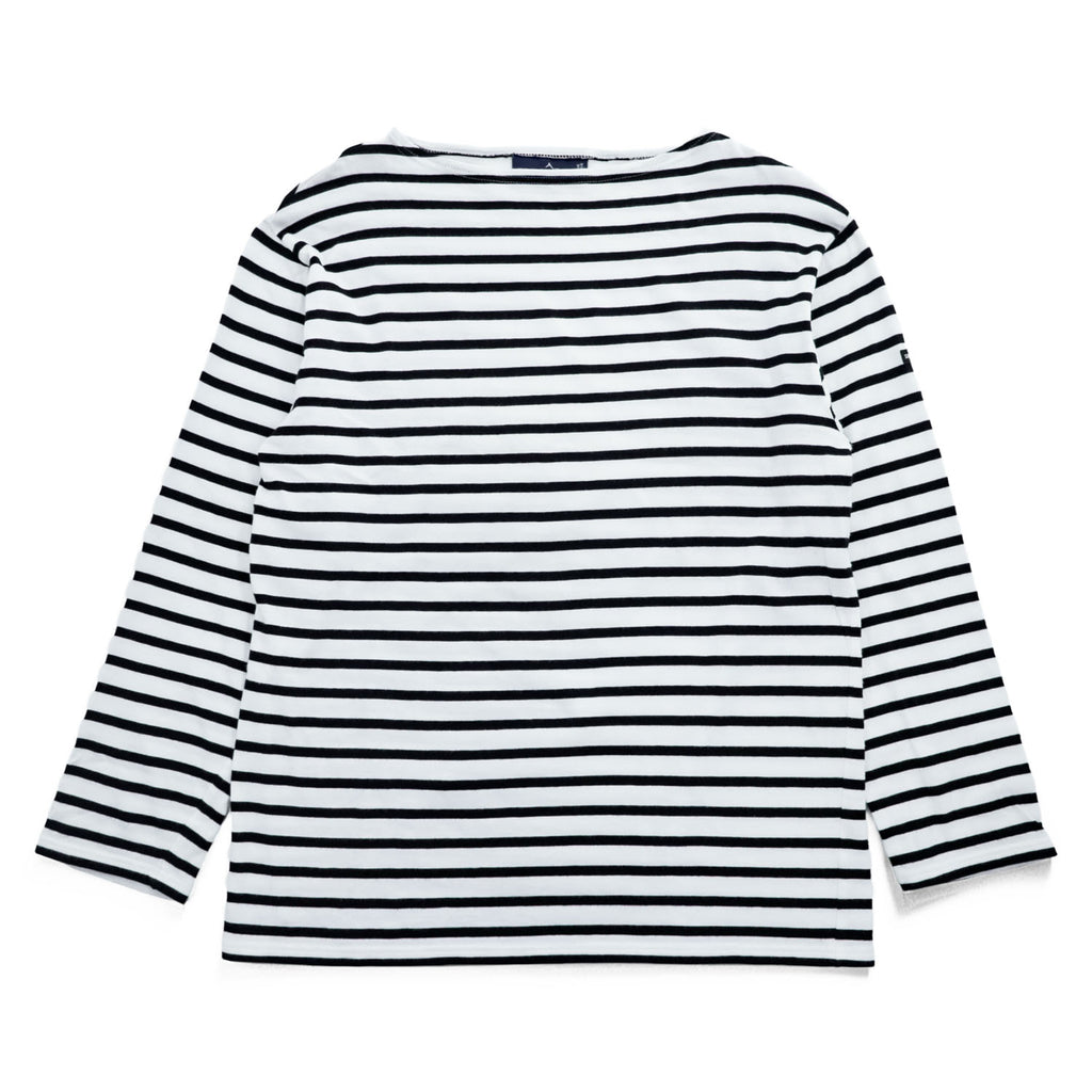 SAINT JAMES フランス製 バスクシャツ 長袖 ロングスリーブ Tシャツ M ホワイト ブラック ボーダー ボートネック