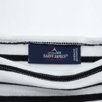 SAINT JAMES フランス製 バスクシャツ 長袖 ロングスリーブ Tシャツ M ホワイト ブラック ボーダー ボートネック