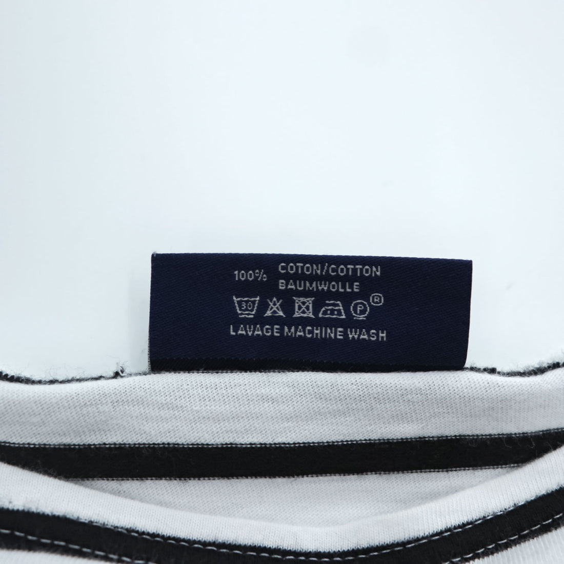 SAINT JAMES フランス製 バスクシャツ 長袖 ロングスリーブ Tシャツ M ホワイト ブラック ボーダー ボートネック