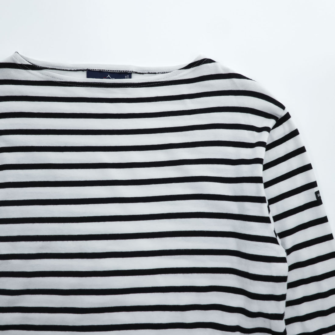 SAINT JAMES フランス製 バスクシャツ 長袖 ロングスリーブ Tシャツ M ホワイト ブラック ボーダー ボートネック