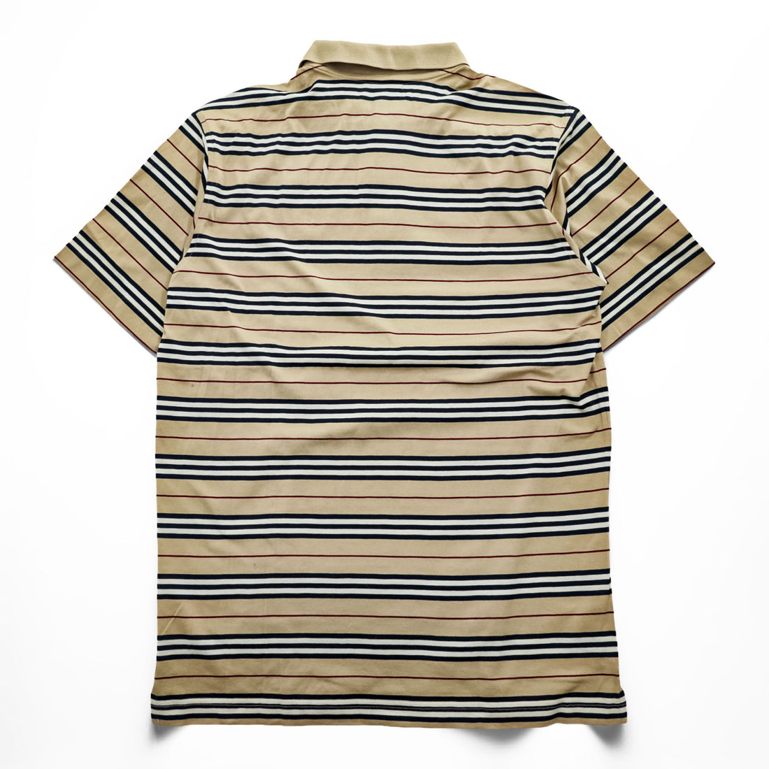 BURBERRY LONDON ポロシャツ S ベージュ ボーダー ワンポイントロゴ