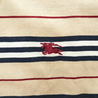 BURBERRY LONDON ポロシャツ S ベージュ ボーダー ワンポイントロゴ
