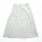 Max Mara イタリア製 リネン フレアスカート M オフホワイト 麻100%