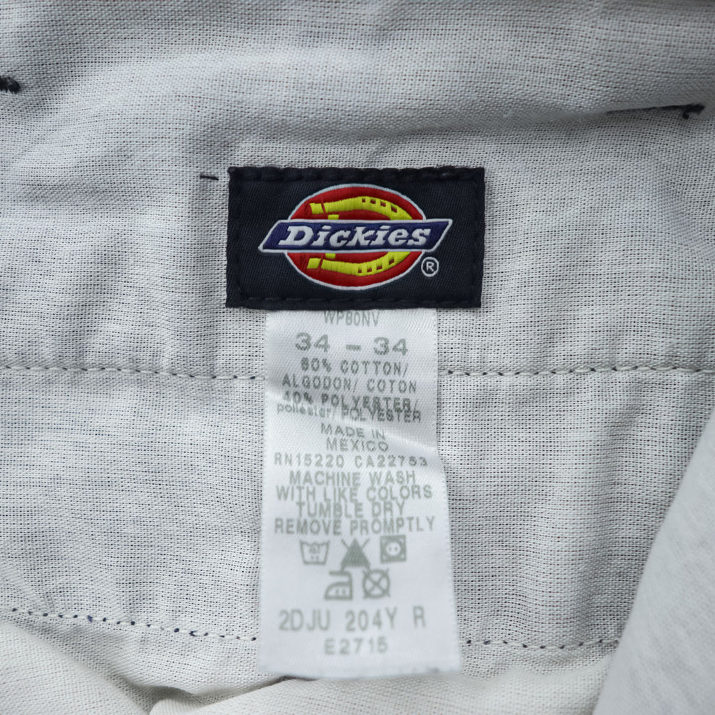 Dickies ダック地 カーゴ ワークパンツ 34 x 34 ネイビー キャンバス WP80NV