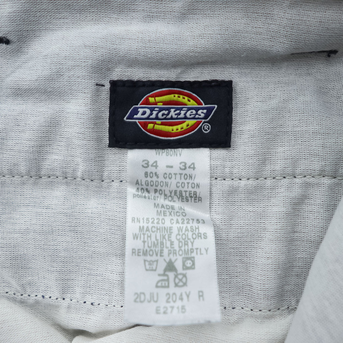 Dickies ダック地 カーゴ ワークパンツ 34 x 34 ネイビー キャンバス WP80NV